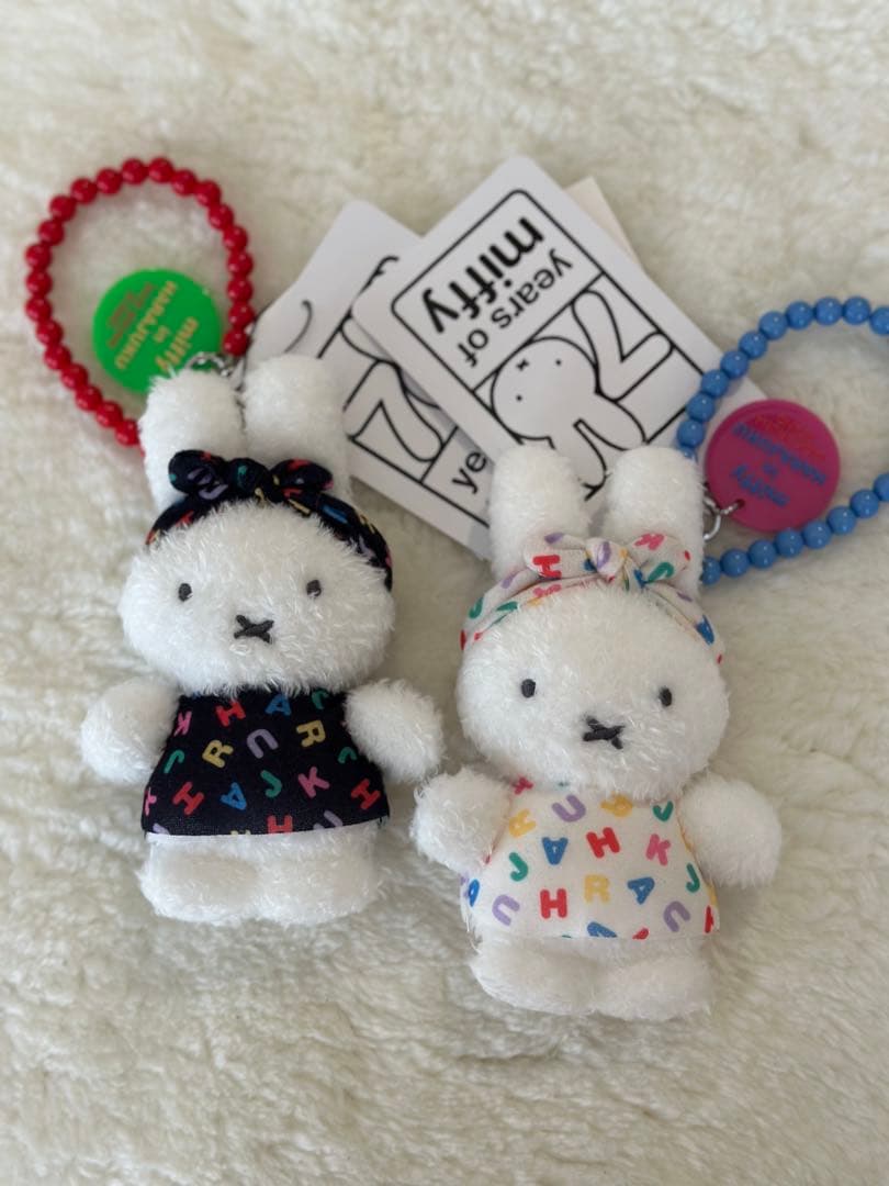 原宿限定 ミッフィー ✖️MIIA バッグチャーム マスコット2個セット MIIAミッフィー原宿限定 シャイニーバッグチャーム マスコット ピンク