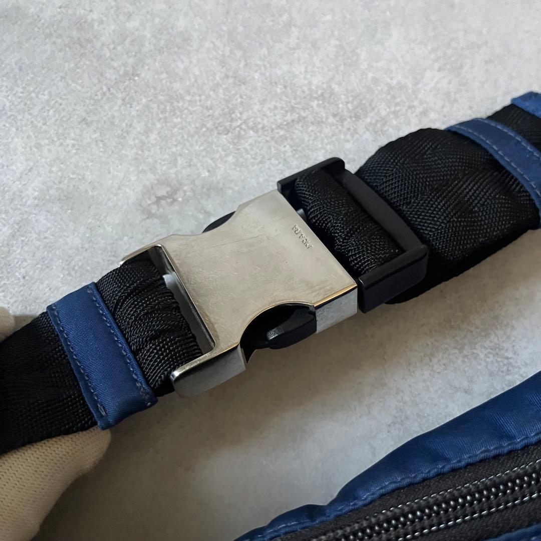 人気】PRADA ウエストバッグ 2VL005 三角ロゴ ブルー ナイロン - メルカリ