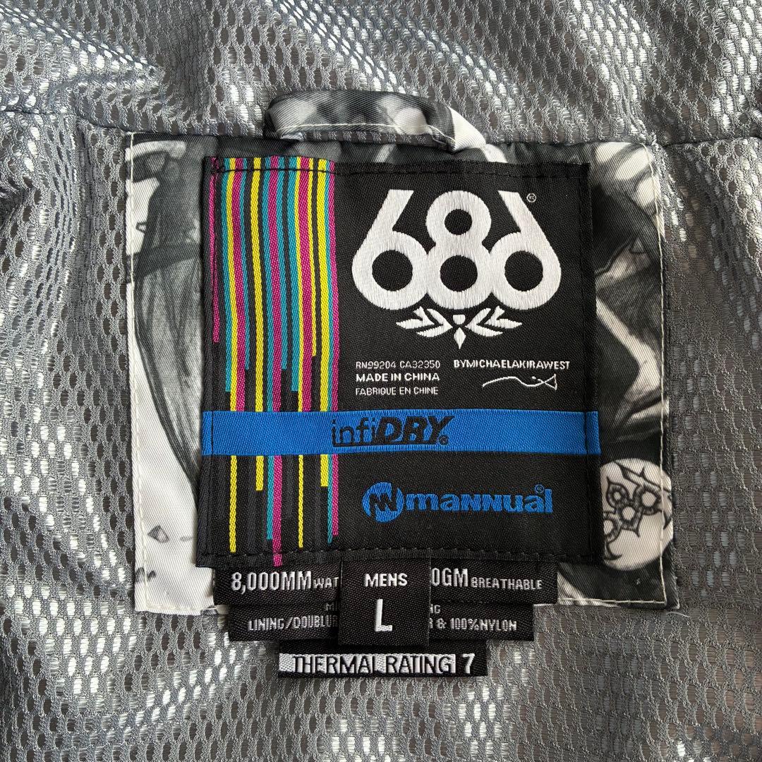 686 MANNUAL WARLOCK JACKET 総柄 スカルプリント L - メルカリ