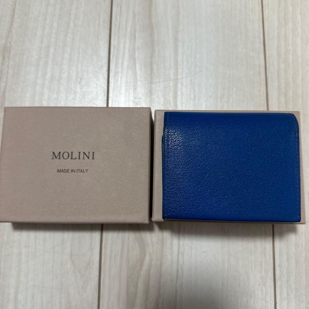 【1月末まで値下げ中】MOLINI 二つ折り財布 青 MADE IN ITALY 1月末まで値下げ中】MOLINI 二つ折り財布 青 MADE IN ITALY