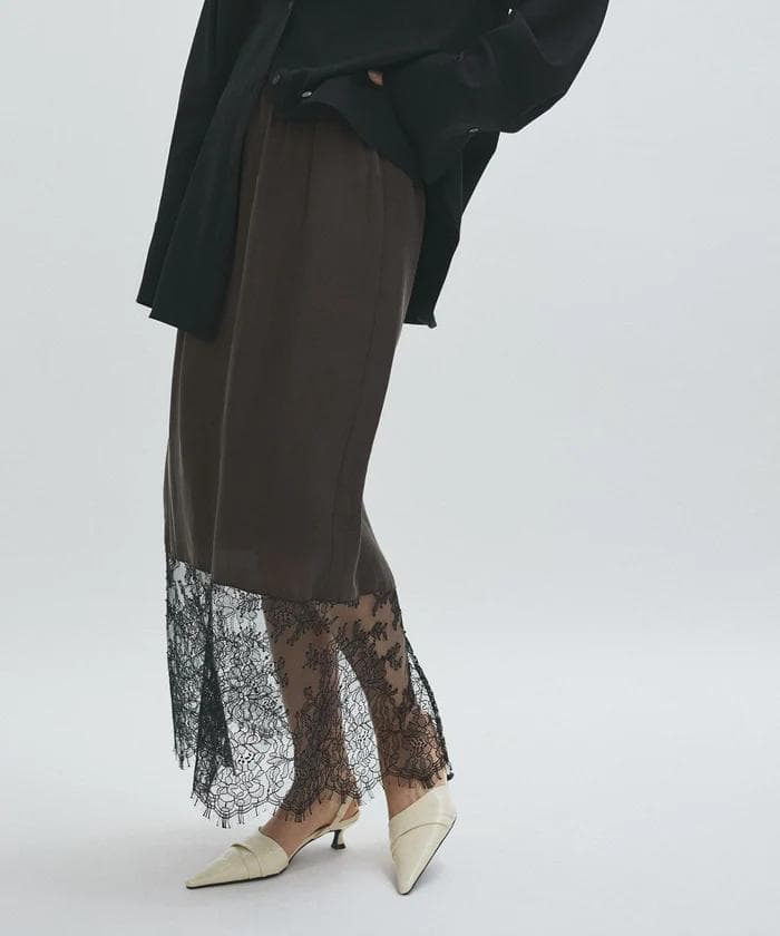 新品 アダムエロペ 「EMOELLE」キュプラレースイージースカート - メルカリ