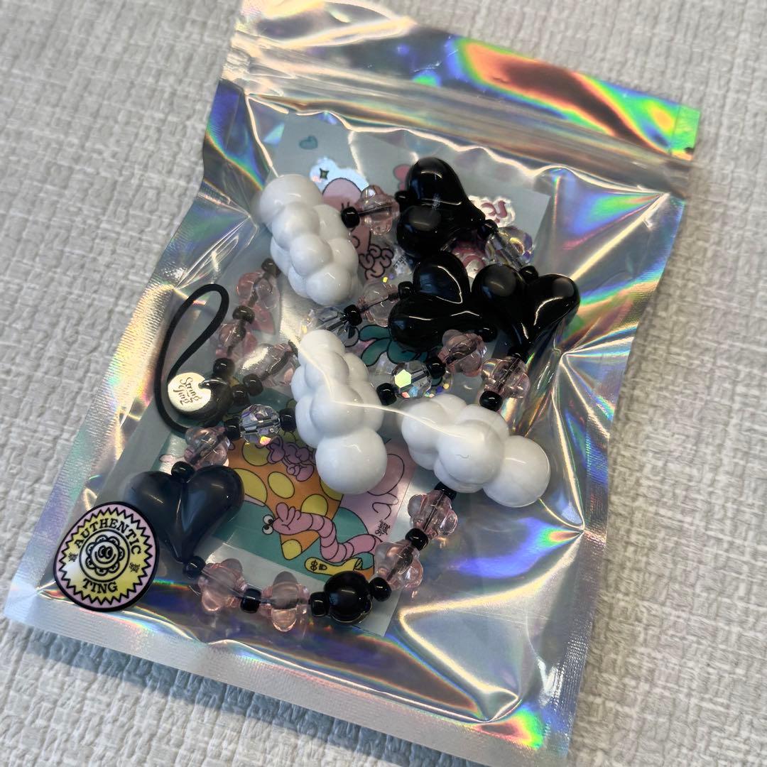 ストリングティング Osaka kawaii ハート 雲 ブラック String Ting / ストリング ティング Osaka Kawaii in the Sky Stra