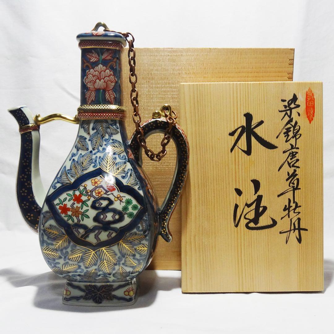■林九郎作 染錦唐草牡丹 水差 水注■ 2026年最新】林九郎 染錦の人気アイテム - メルカリ