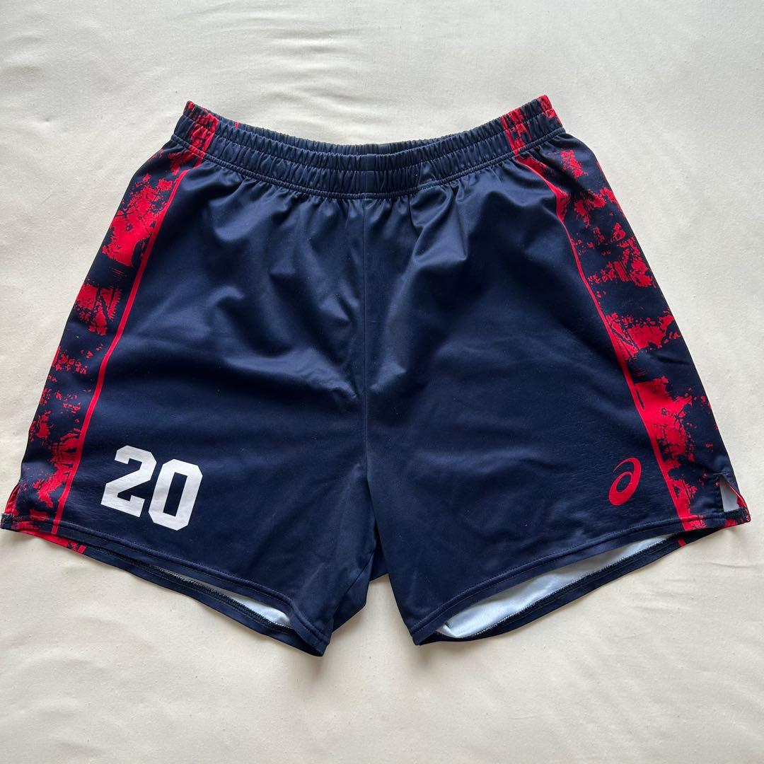 ASICS バレーボールパンツ ネイビー/レッド 20番
