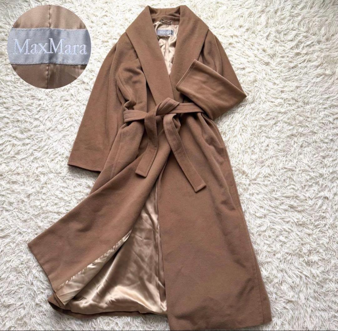 極美品 Max Mara ピュアウール リアルト ロングコート キャメル ベルト 楽天市場】【マックスマーラ】Max mara ウール ベルト ロングコート