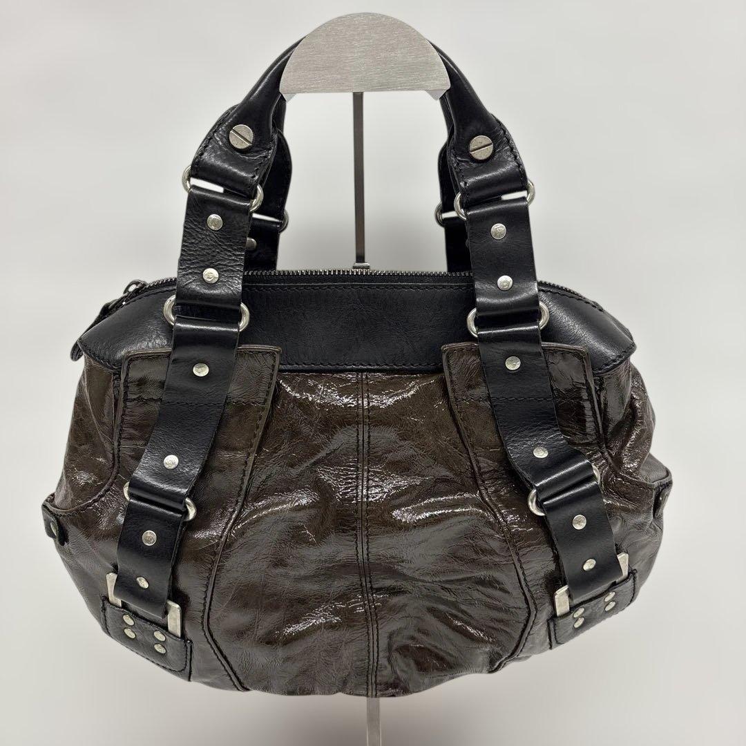 ✨美品✨DIESEL archive ディーゼル　ブラックゴールドバッグy2k⭐︎ DIESEL ディーゼル トートバッグ y2k ゴールド金具 アーカイブ 黒