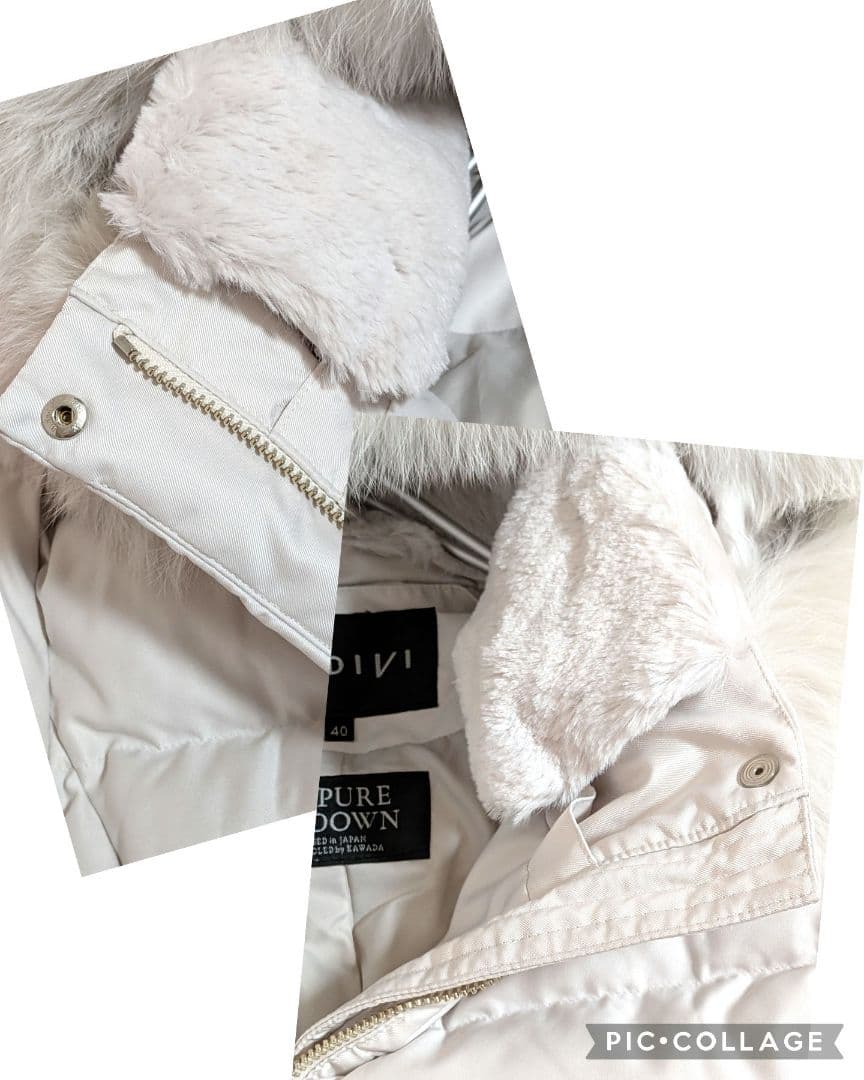 未使用級】INDIVI ダウンコート ☆ホワイトフォックスファー☆／40