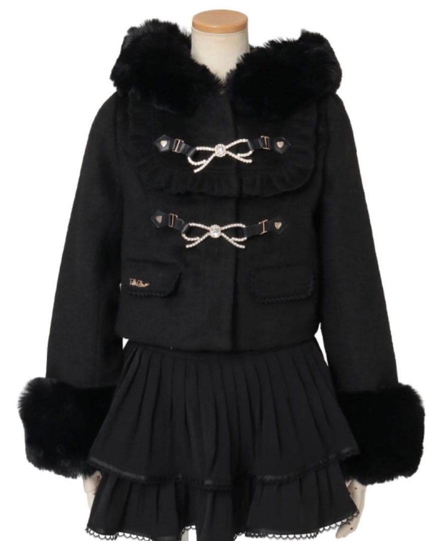 リズリサ　ショートコート　ブラック LIZ LISA リズリサ シャギー アウター ファー ショートコート ブラック