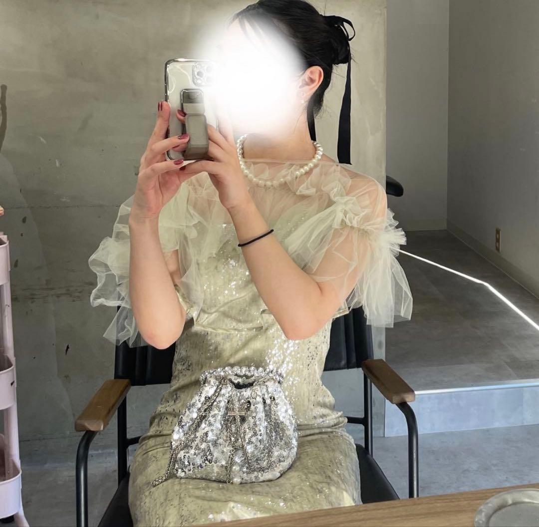 極美品】Leja チュールフリルボレロペイントマーメイドワンピース