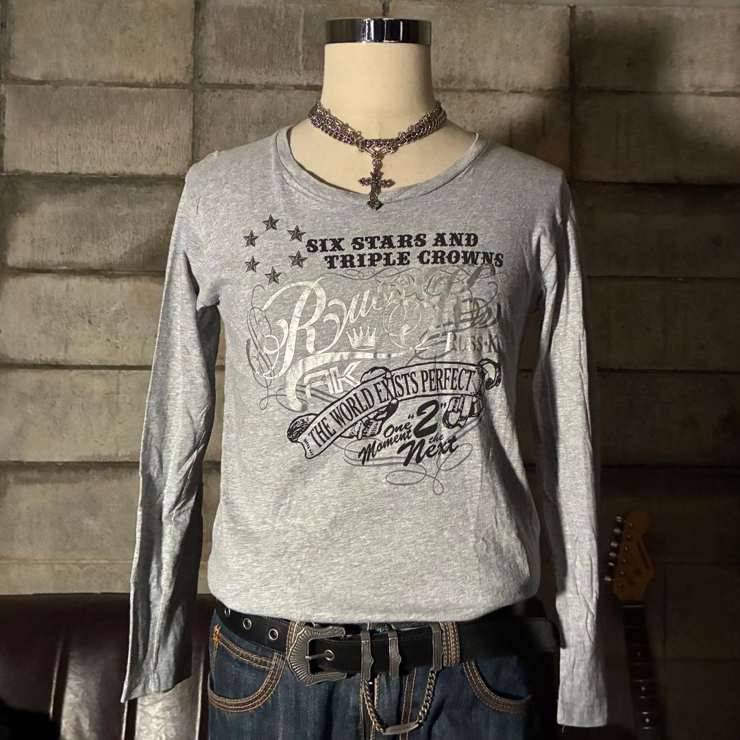 ワイドネック パンク 平成 ロンT 英字 Y2K ストリート グランジ - メルカリ