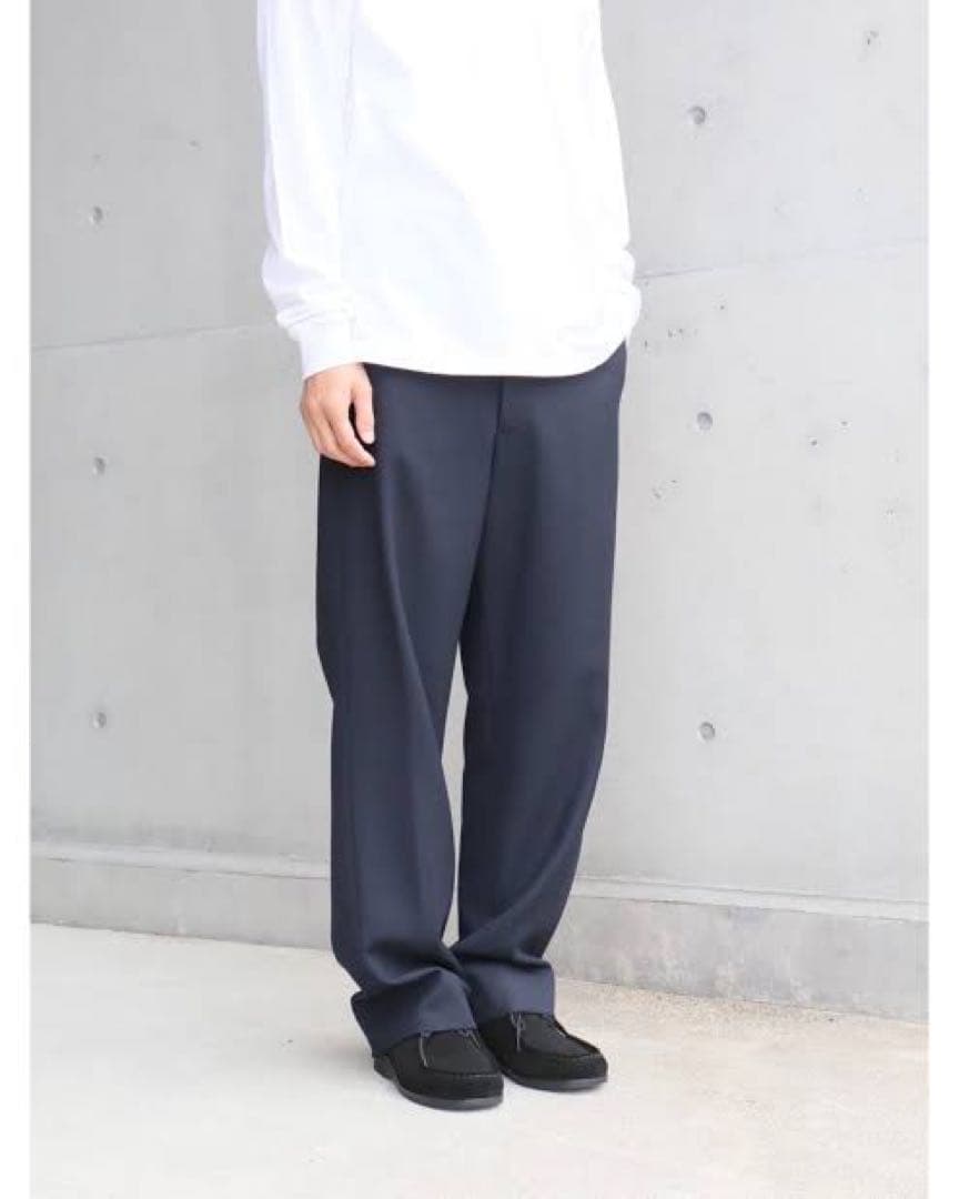COMOLI 24aw ウールサージパンツ NAVY 3 - メルカリ