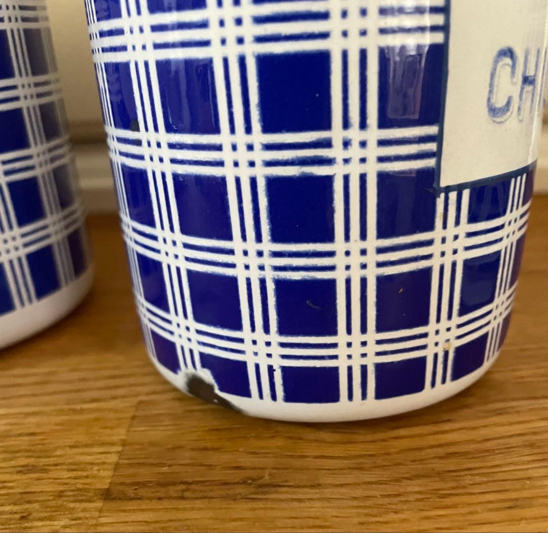 青ぶー様専用】フランス アンティーク BB社 ホーローキャニスター 5個