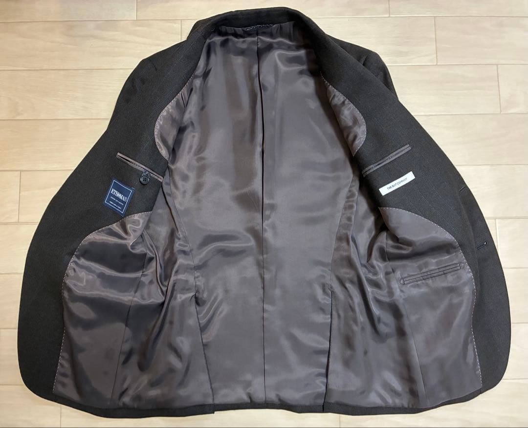 E.thomas・美品・160-8】サキソニー ブラウン スーツ - メルカリ