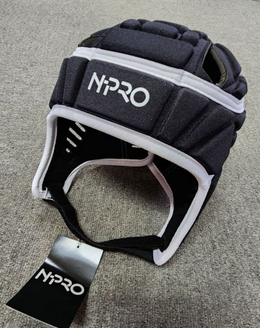 N-PRO 新品未使用ヘッドギア ヘッドキャップ 黒✕ホワイト SizeM