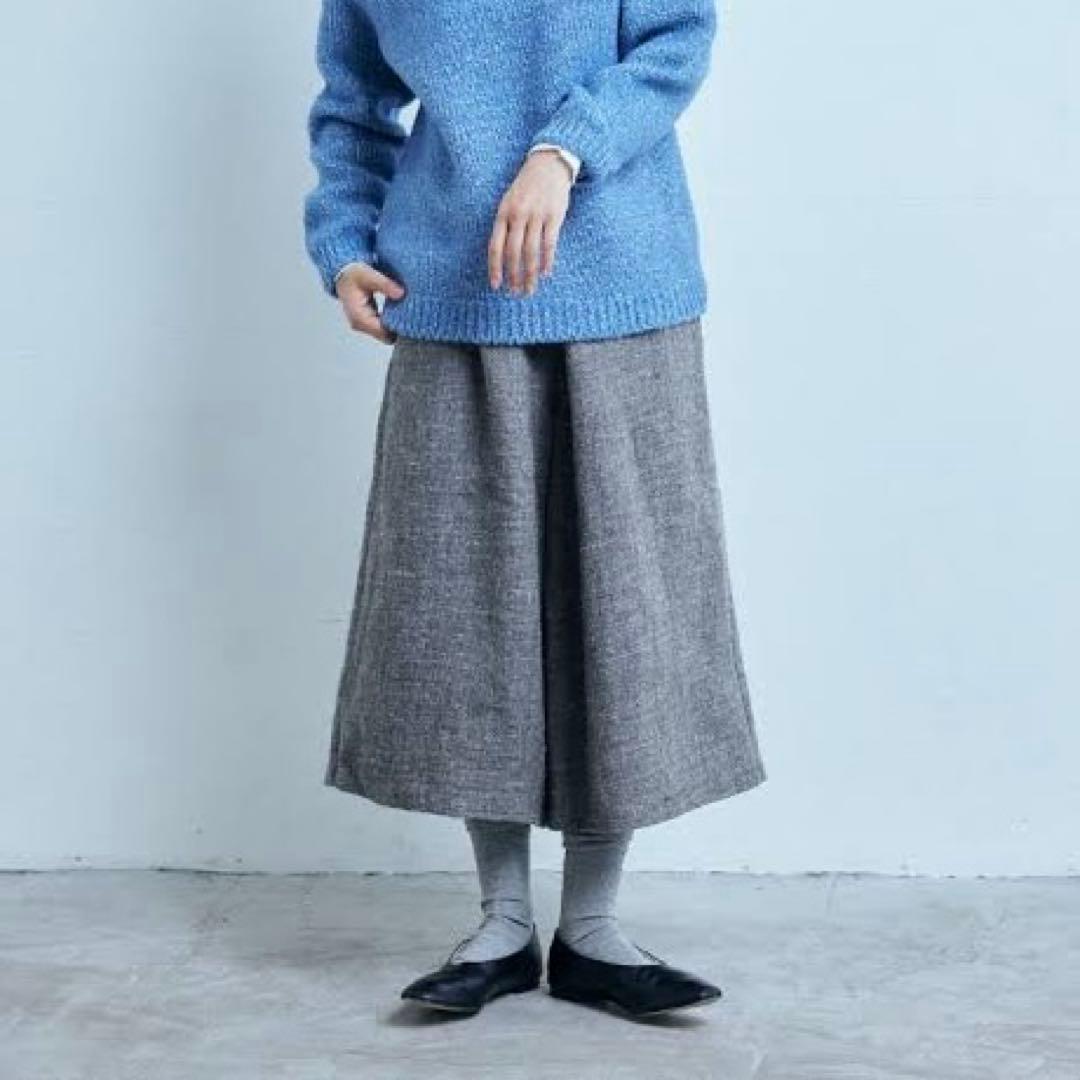 【新品】中川政七商店 麻とウールツイード ワイドパンツ グレー ウール 麻 麻とウールツイード ワイドパンツ｜衣料品｜中川政七商店 公式サイト