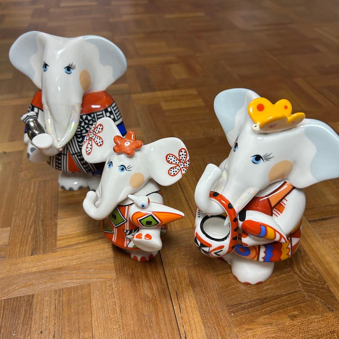 Villeroy&Boch ビレロイボッホ 置物 象 インテリア 3体セット - メルカリ