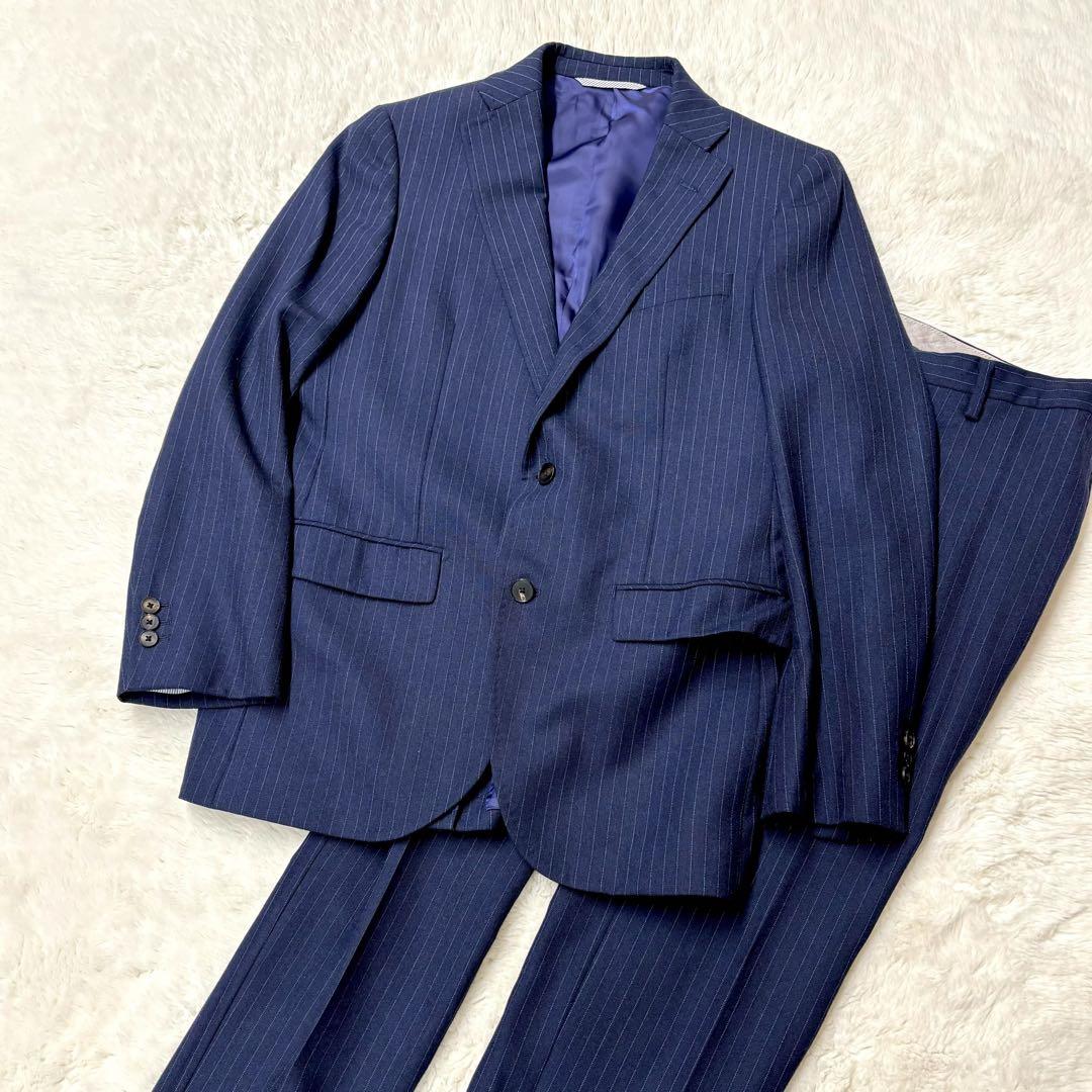 スーツカンパニー × REDA スーツ セットアップ ネイビー ストライプ