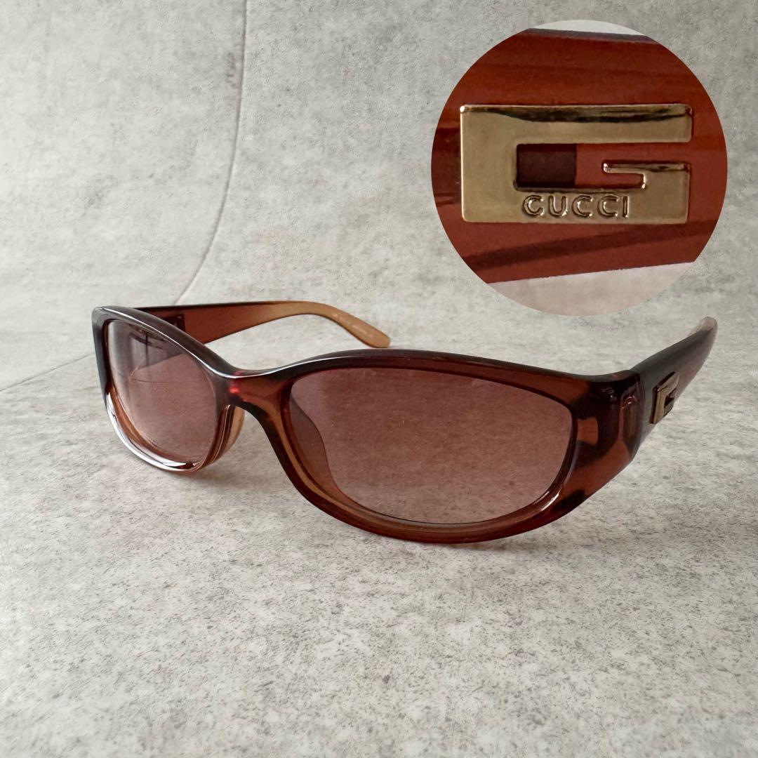 GUCCI グッチ サングラス ブラウン ロゴ ゴールド金具 GG2456/S - メルカリ