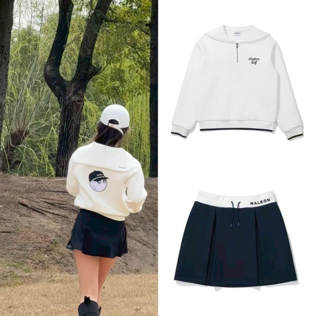 新品　Malbon golf　ゴルフ　トップス＆スカートセット　M　レディース Malbon and St. John Introduce a Sport-luxe Golf Capsule