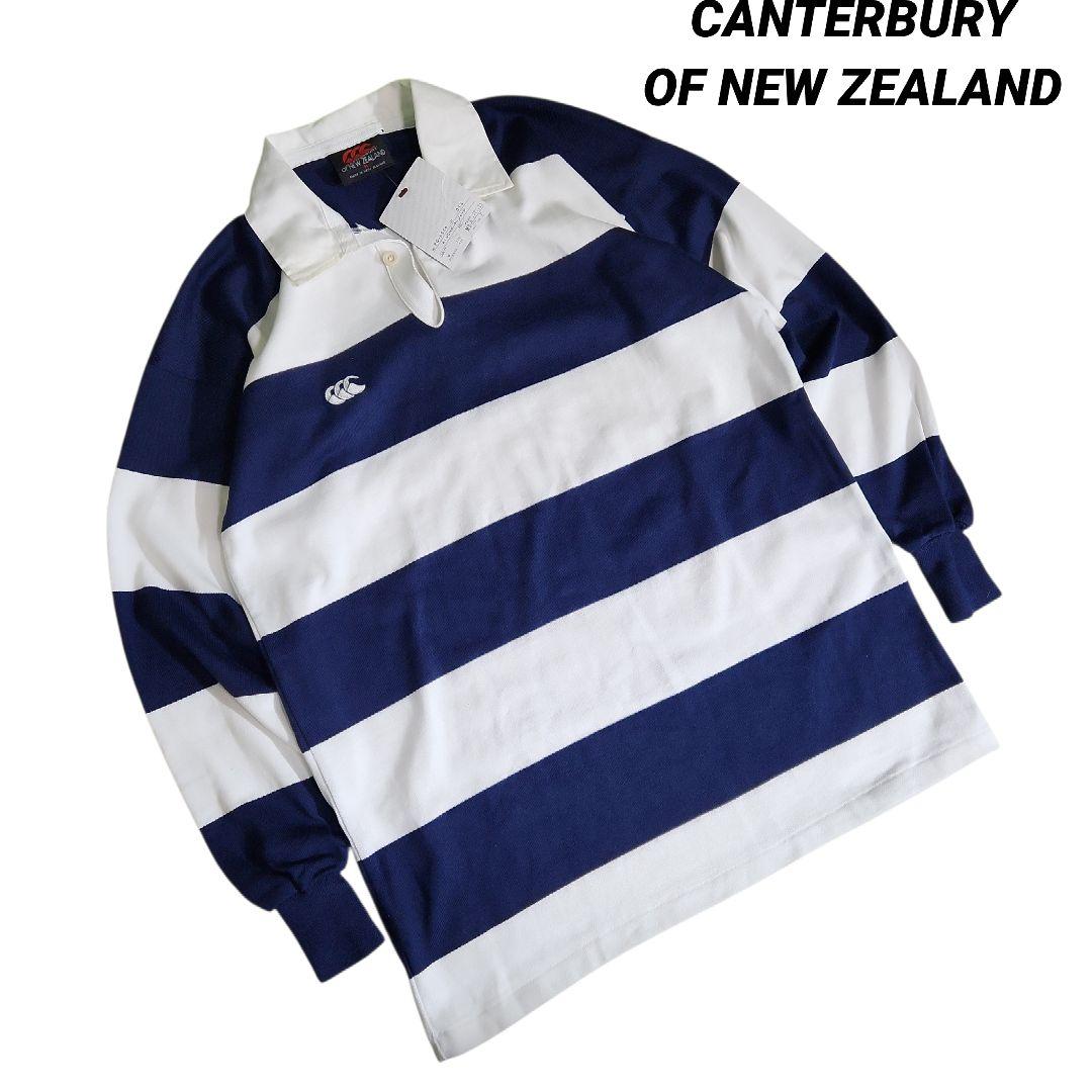 CANTERBURY 太ボーダー・ロゴ刺繍・長袖ラガーシャツ 85257 - メルカリ