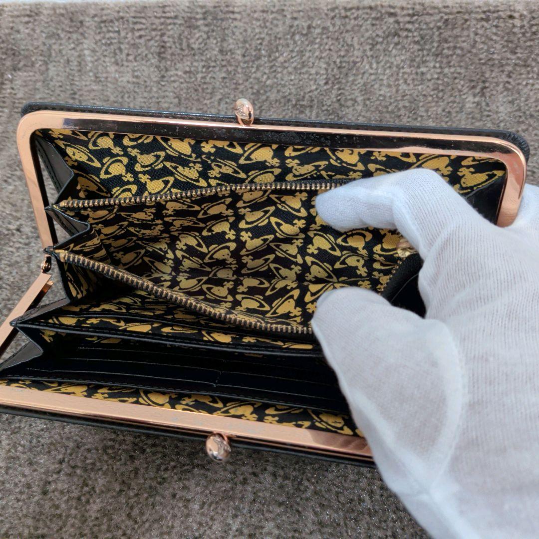箱付美品✨️ VivienneWestwood 長財布 ブラック オーブ がま口の通販