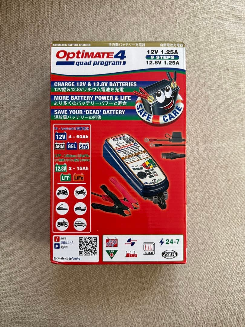 新品オプティメイト4QUAD 12V鉛/12.8V,13.2Vリン酸鉄リチウム Amazon | テックメイト(TecMATE)【公式】2023年秋新型！オプティメイト