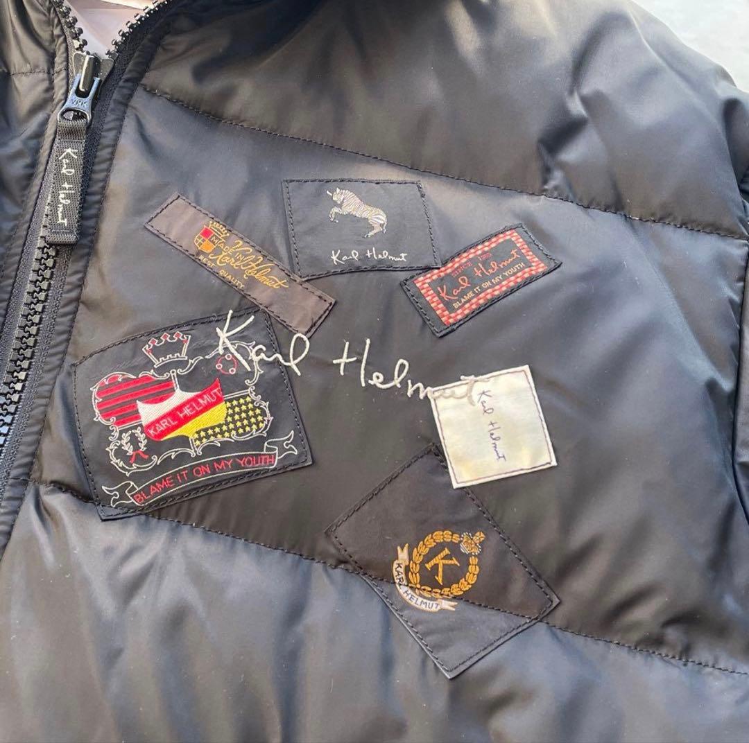 極美品】カールヘルム M ダウンジャケット ブラック 黒 刺繍 ワッペン