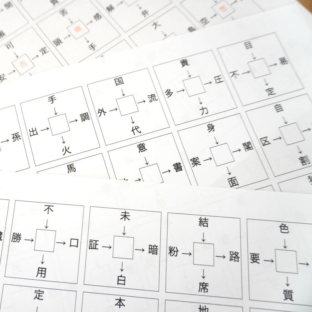 灘中 中学受験 国語 対策 漢字パズル 漢字しりとり 四字熟語 ことわざ