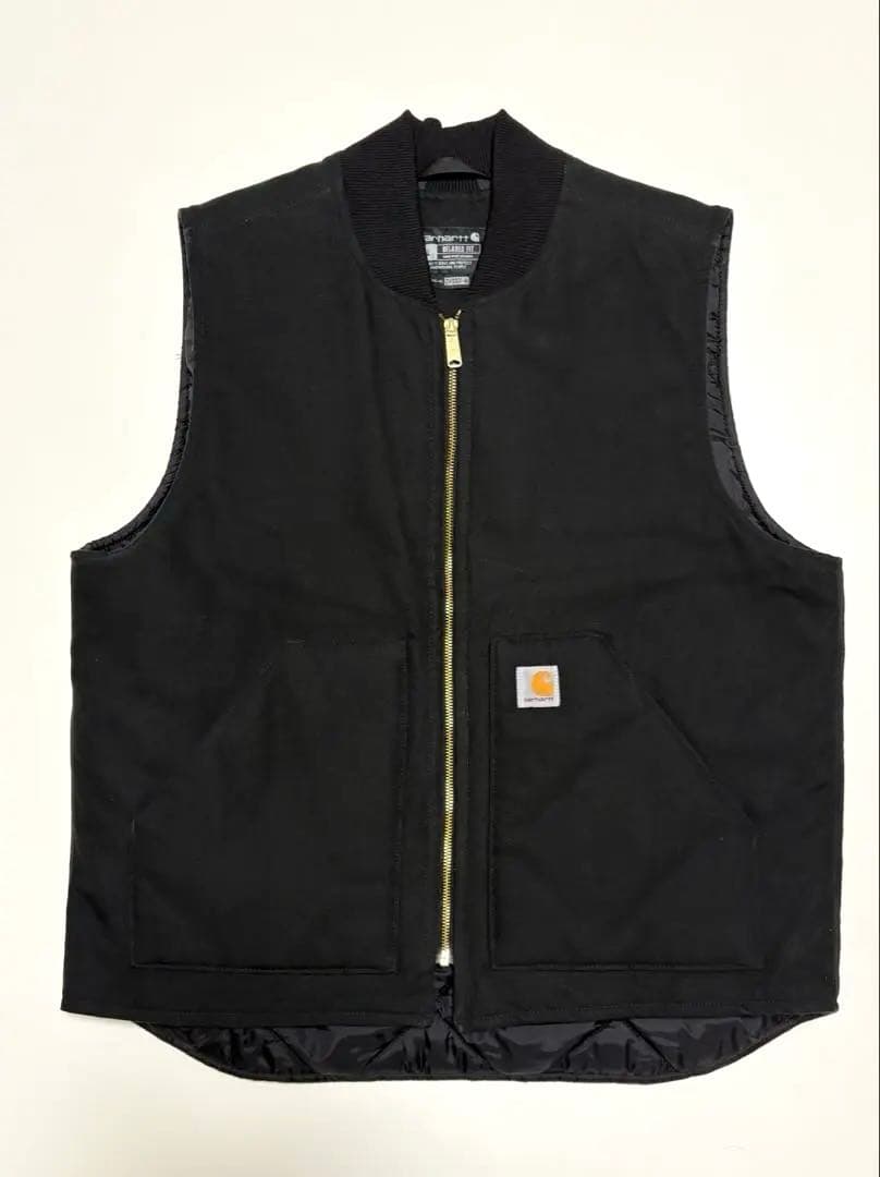Carhartt カーハート キルティングライナー ワークベスト 黒 L Carhartt（カーハート） V01 ダックベスト ブラック 12オンス