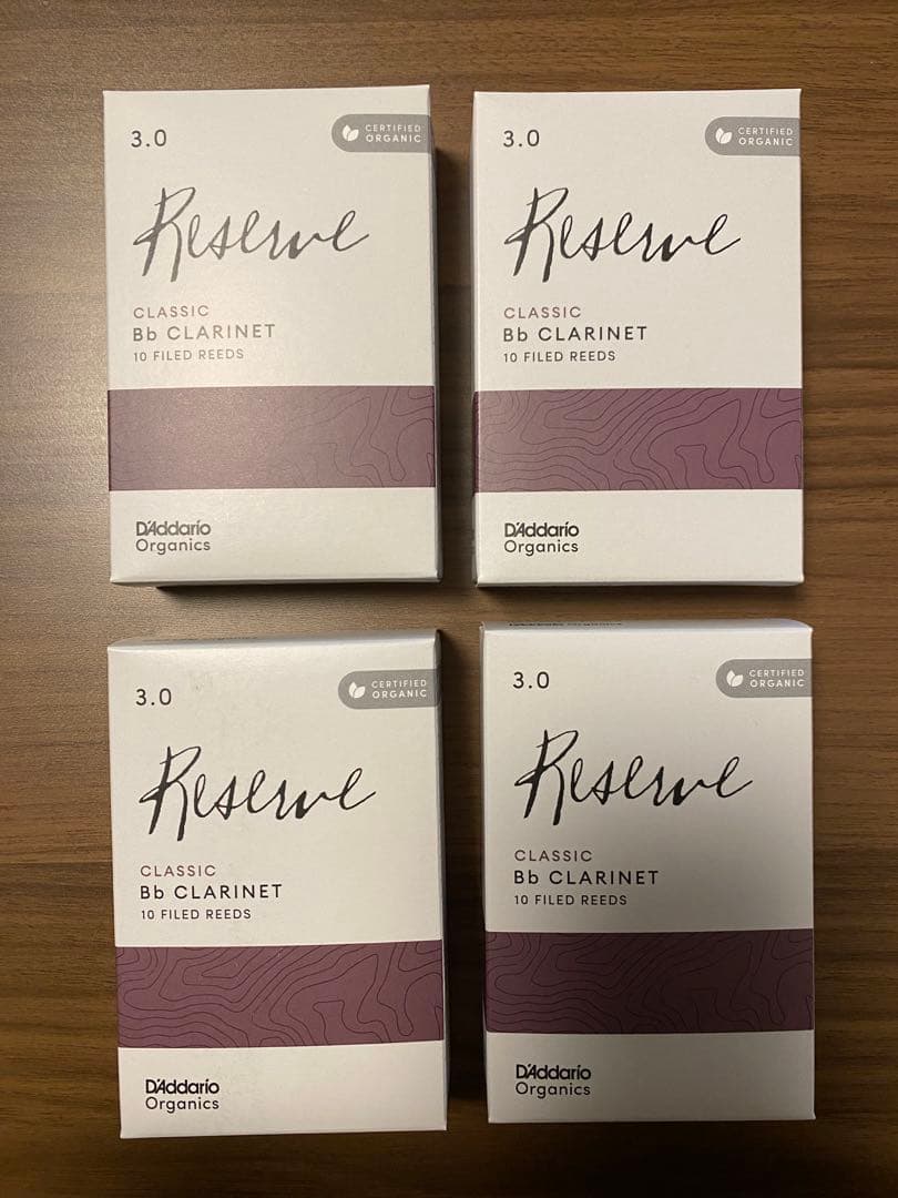新品未使用4箱【ダダリオ レゼルヴクラシック 3.0 B♭クラリネット リード】 ダダリオ B♭クラリネットリードオーガニック レゼルヴ クラシック