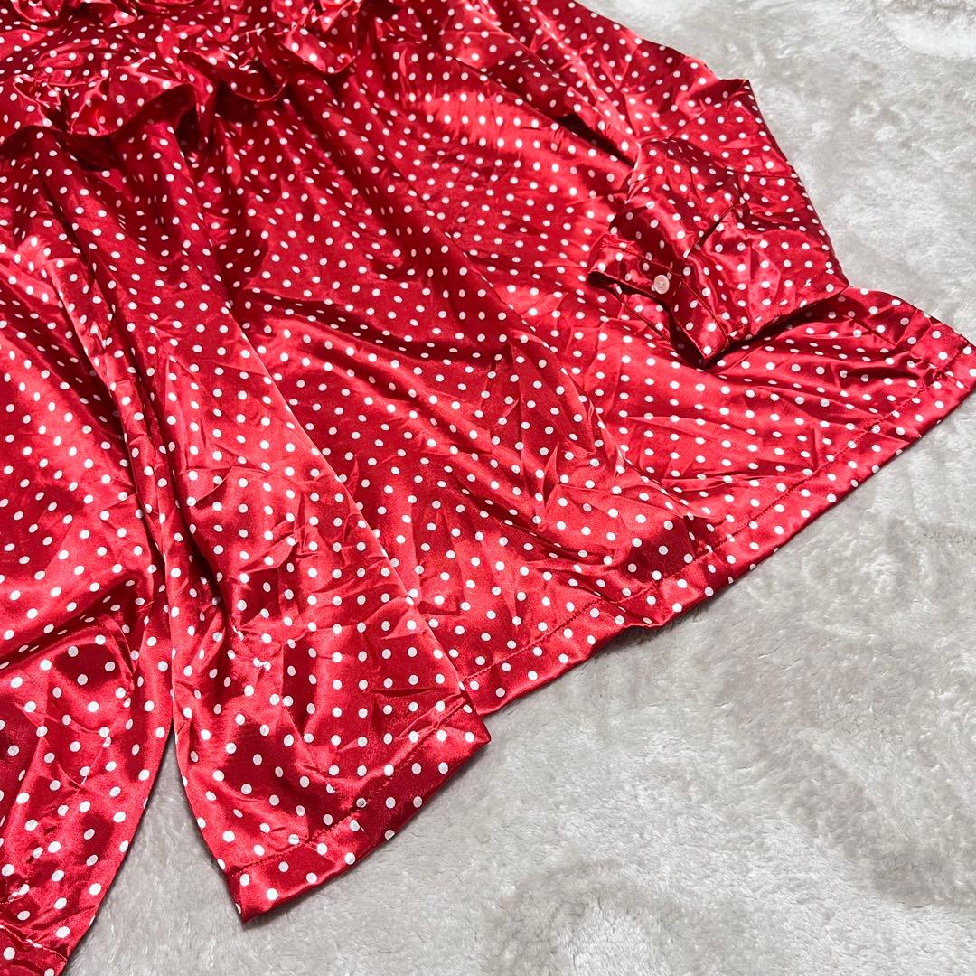 新品 コムデギャルソン ガール 24ss ドット フリル ブラウス シワ加工