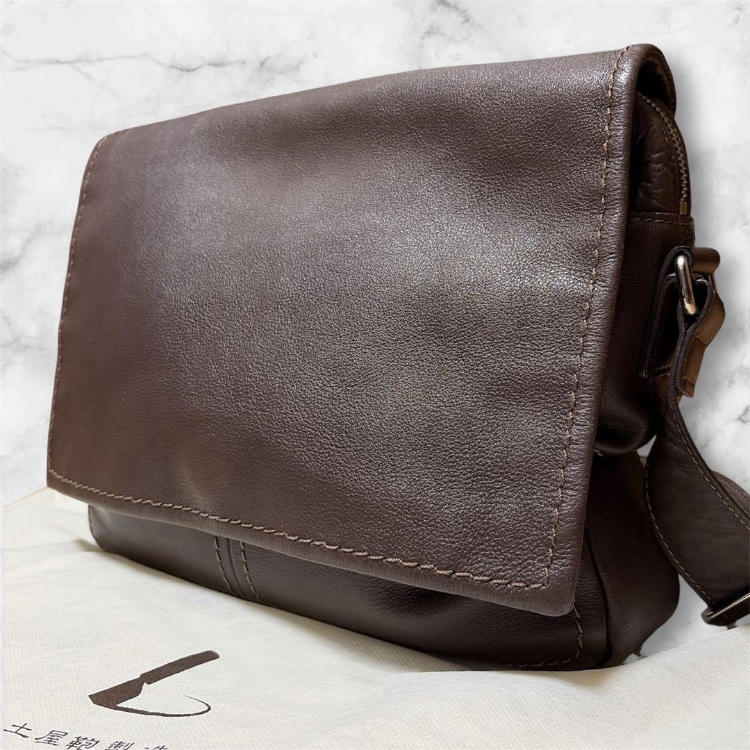 土屋鞄 メッセンジャーバッグ 肩掛け レザー キャメル フラップ ステッチ 3cf0ccab0a4ae479428ccd0911108d