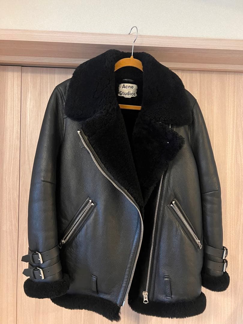 Acne studios ムートンジャケット ライダース レザー ボア 17AW - メルカリ
