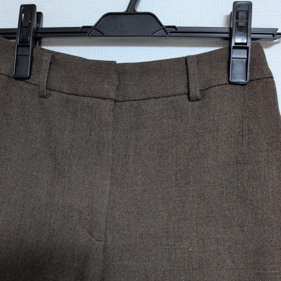 PLST プラステ シャークスキン ノーカラーセットアップ ブラウン S