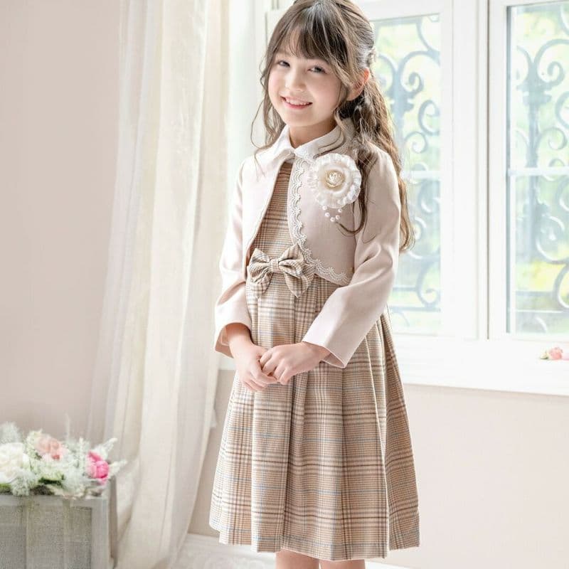 キャサリンコテージ ベージュ チェック柄 フォーマルドレス Catherine Cottage（キャサリンコテージ） 超超目玉セール｜入学式