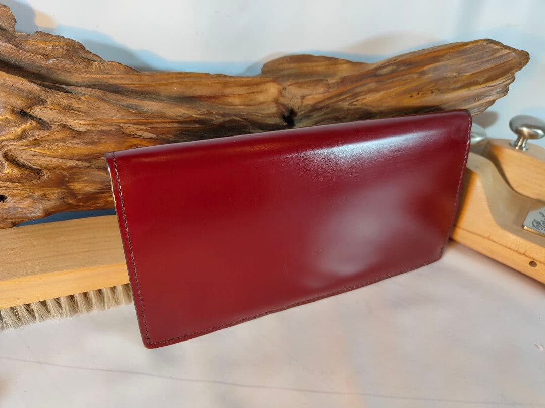 コードバン】プレリーギンザ 高級コードバン長財布 バーガンディー色