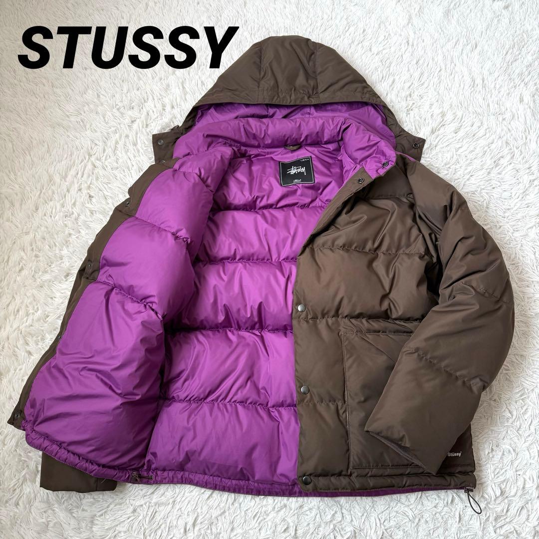超激レア✨】オールドステューシー バイカラー ダウンジャケット 茶×紫
