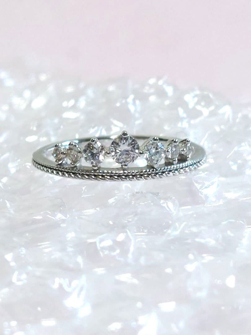 K18ホワイトゴールド ティアラ ダイヤモンドリング メザンジュ 銀座