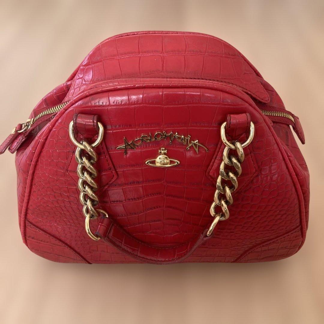 vivienne Westwoodレッド クロコダイル風 ハンドバッグ 希少 Vivienne Westwood/ヴィヴィアン・ウエストウッド Bag 新品レア物
