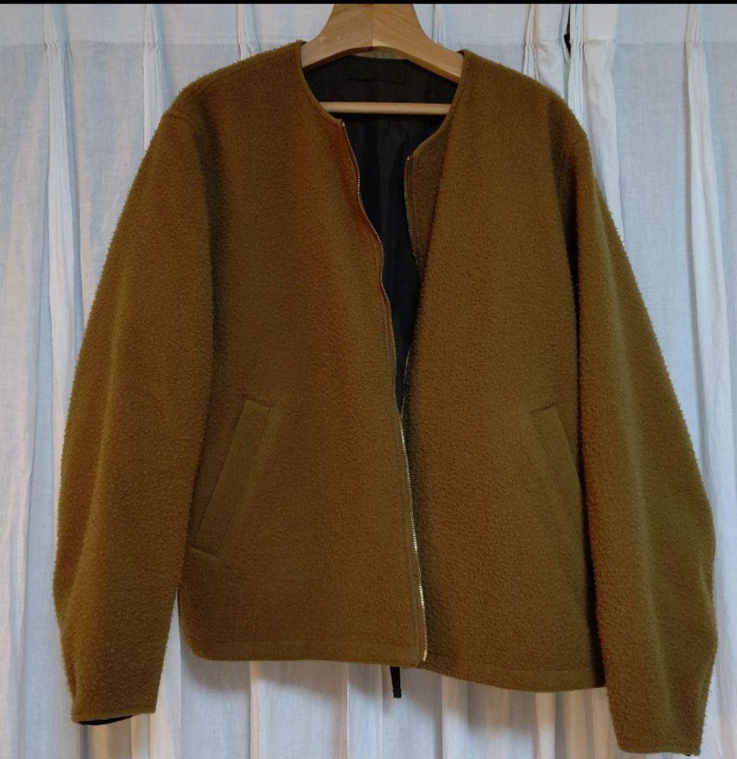 1月3日迄 unfil ノーカラーリバーシブルジャケットウール100% サイズL Re:EDIT（リエディ） ジャケット ノーカラージャケット 「2WAY