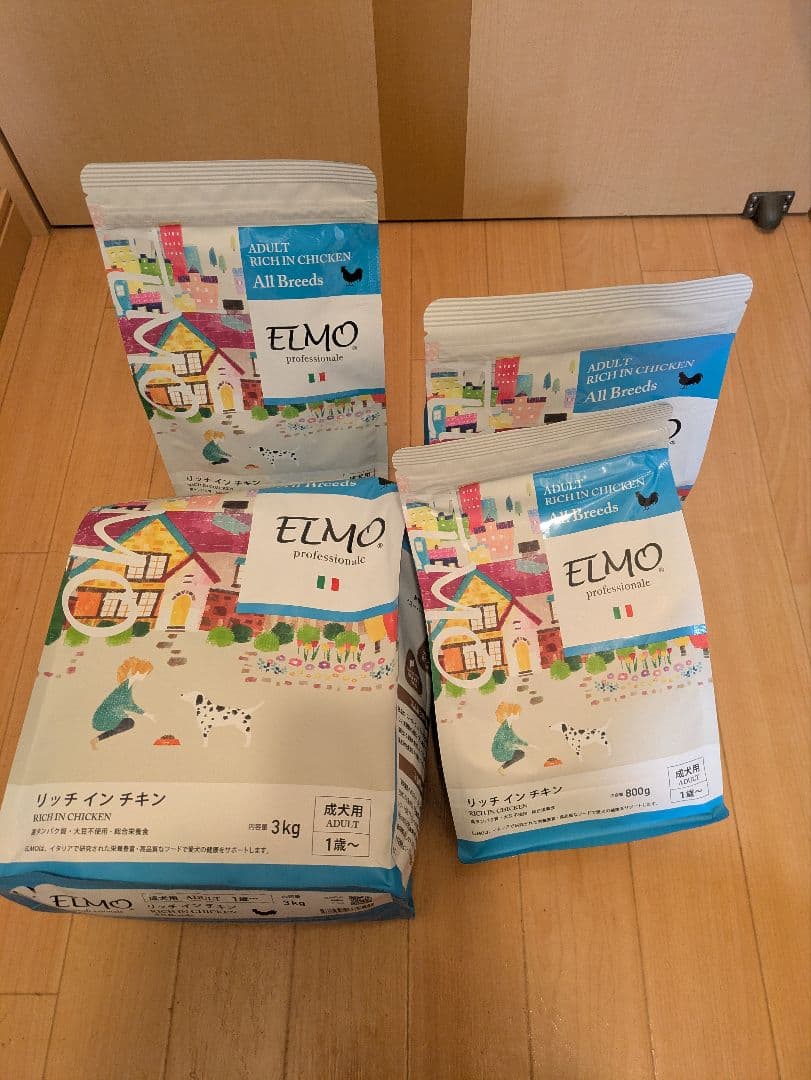 ELMO ドッグフード チキン 3kg、800g×3 - メルカリ