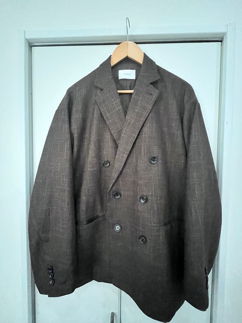 SOERTE ブラウン オーバーサイズダブルブレストジャケット - メルカリ