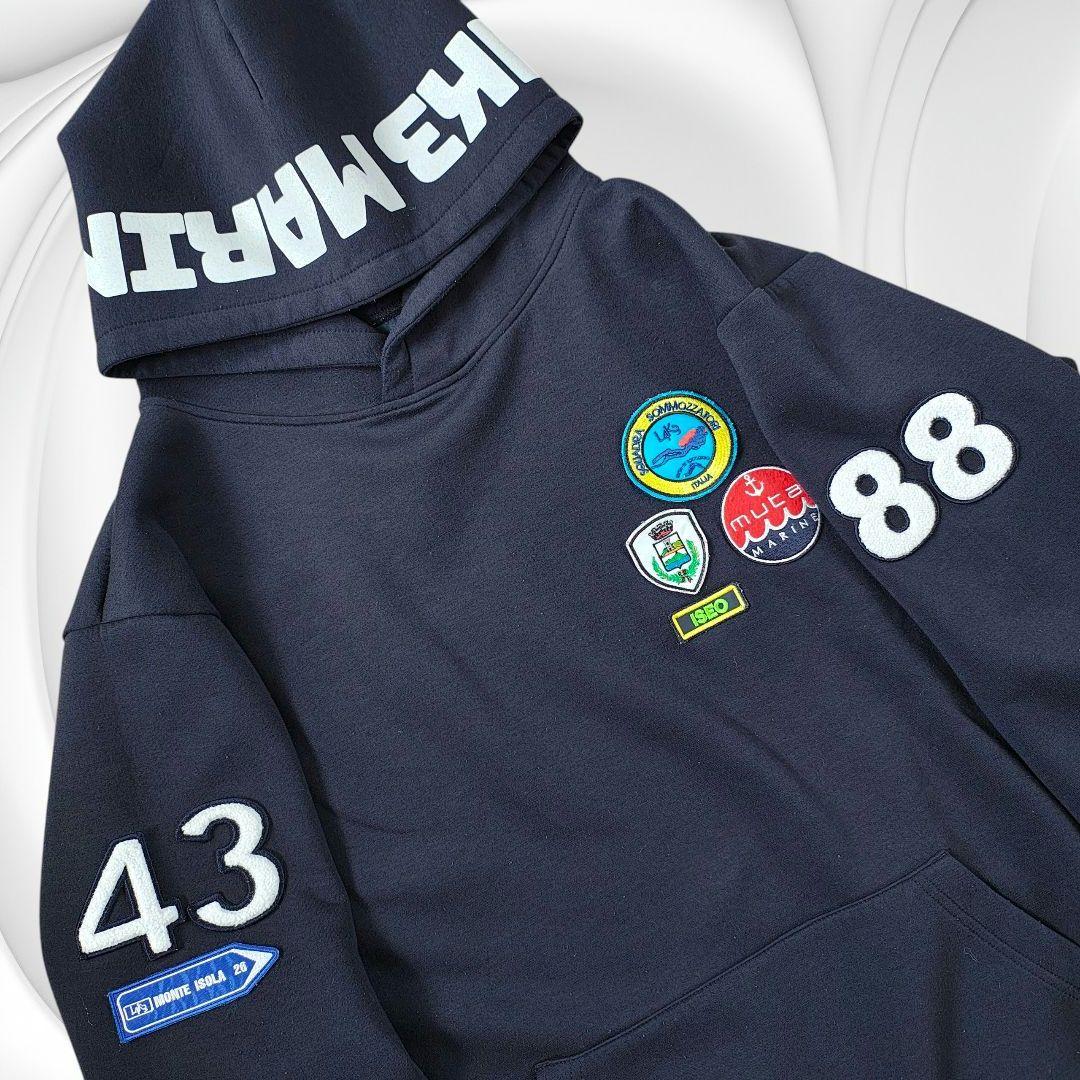 極美品☆muta MARINE ムータマリン プルオーバーパーカーネイビー L