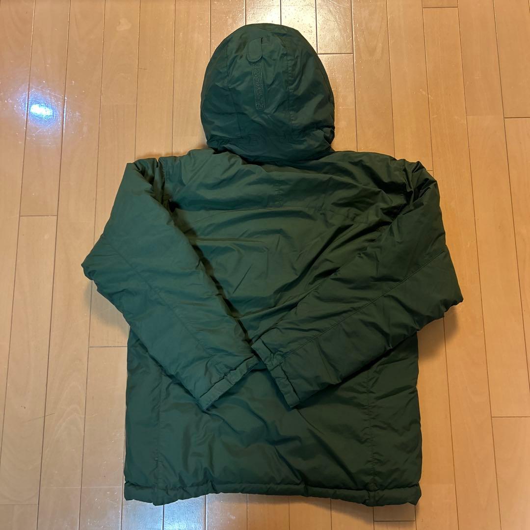 mont-bell フード付きダウンジャケット オリーブ＆グレー - メルカリ