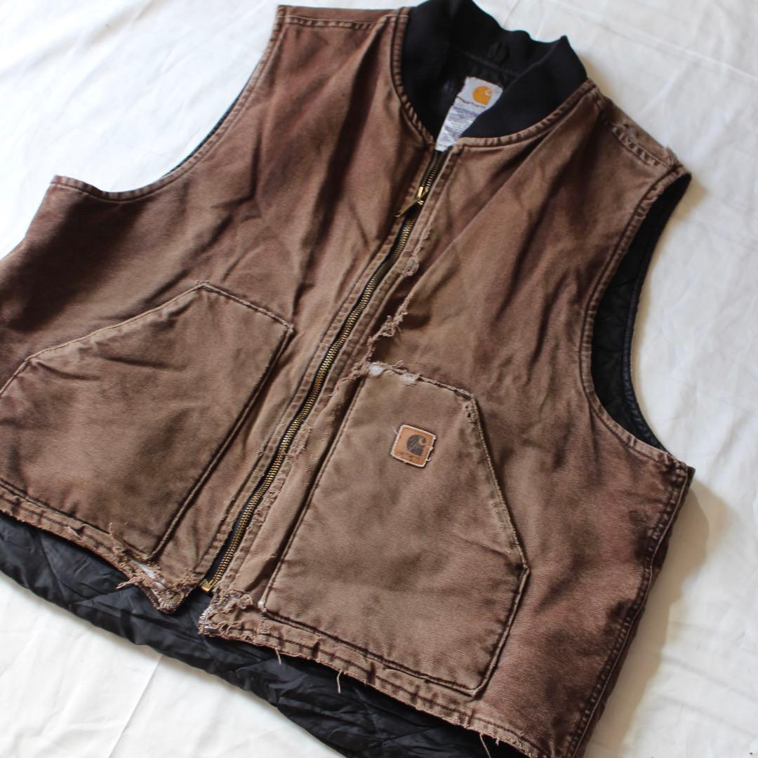 鬼雰囲気•USA製 Carhartt ダックベスト VO2 DKB 2XL 名作 - メルカリ