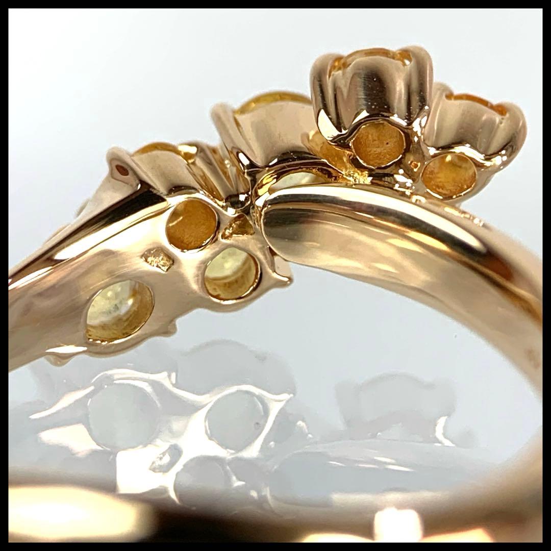 ヨンドシー K18 YG サファイア リング 5.5号 3.17g 【鑑別書付】