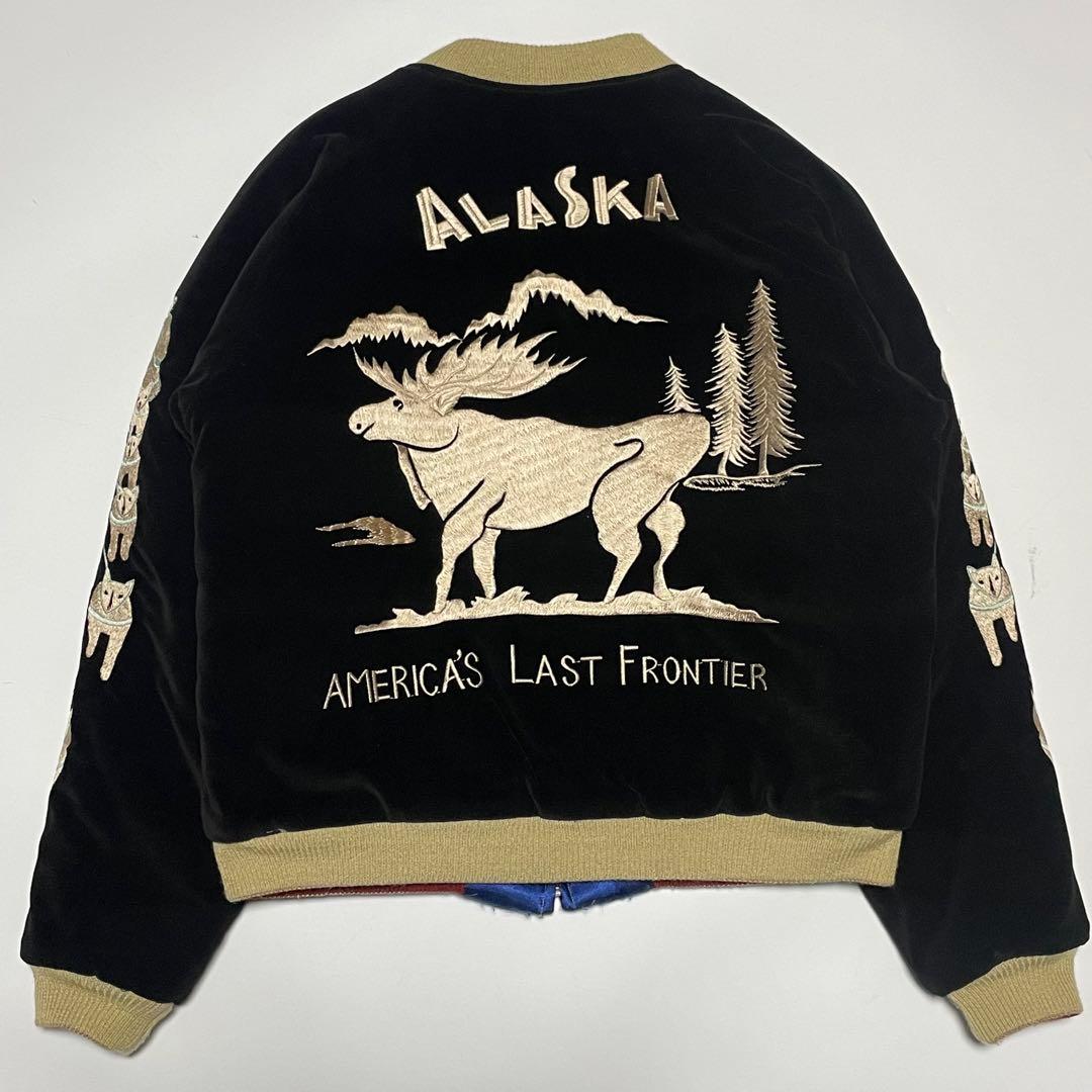 美品 テーラー東洋 別珍 スカジャン アラスカ 犬ぞり リバーシブル