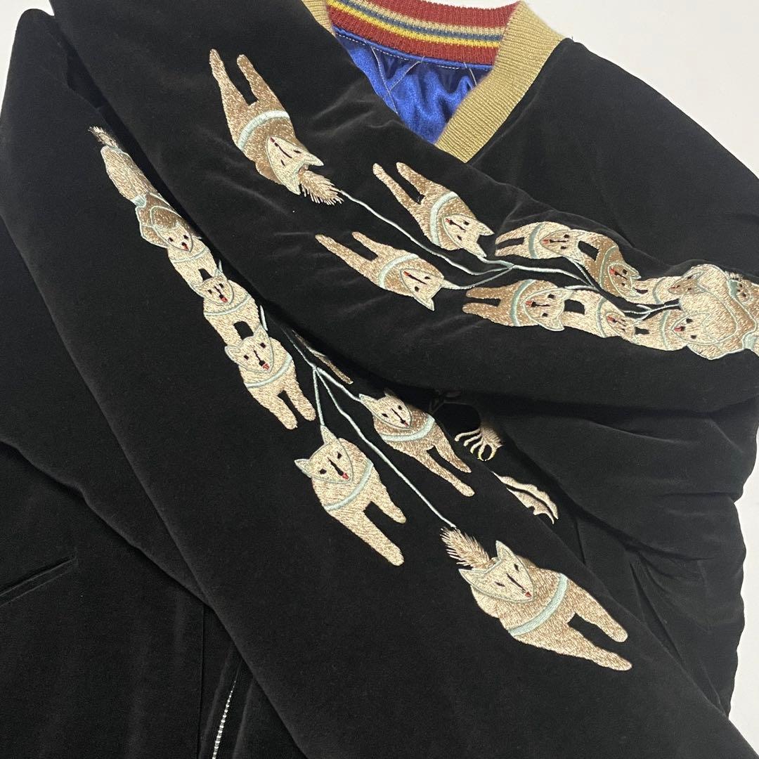 美品 テーラー東洋 別珍 スカジャン アラスカ 犬ぞり リバーシブル