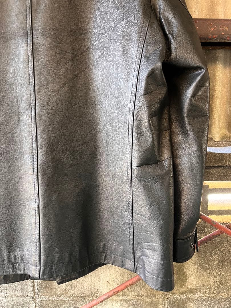 SHIPSシップス バッファローレザーカーコートMブラック - メルカリ