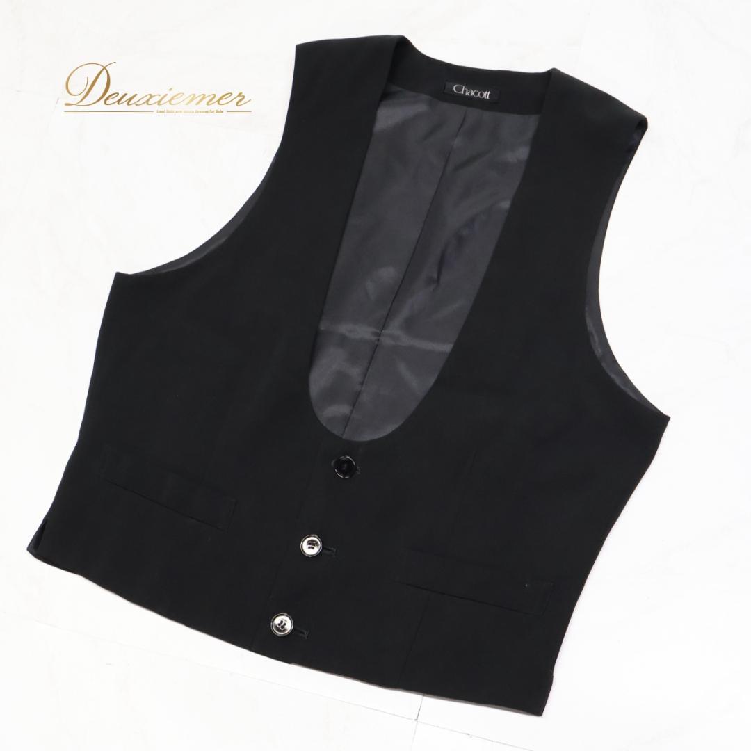 日本製 社交ダンス衣装】ブラック Chacott ベスト メンズ 男性 黒